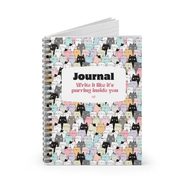 Cute Cat Spiral Notebook - "Write it like it's purring inside you"